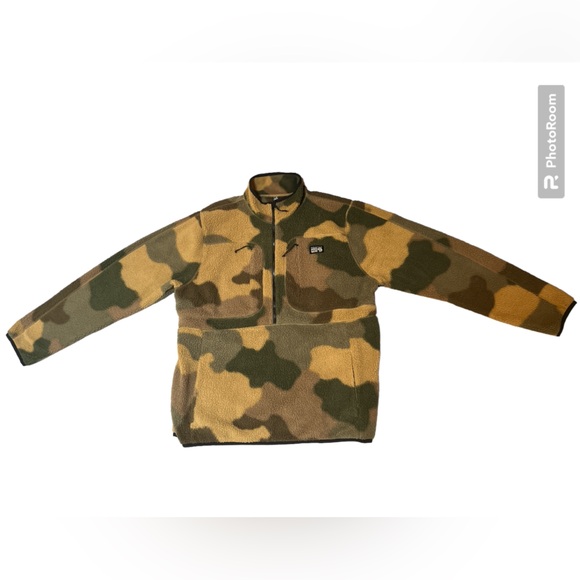 NWT MOUNTAIN HARDWARE MEN’S HiCamp FLEECE PRINTED PULLOVER IN CAMO. Size XL - Picture 2 of 10